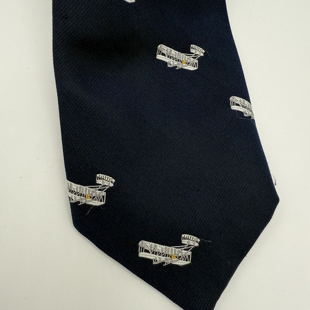 Vintage Flying Scotsman Collection Aviation Tie Classic Navy Wright Brothers - Picture 2 of 6